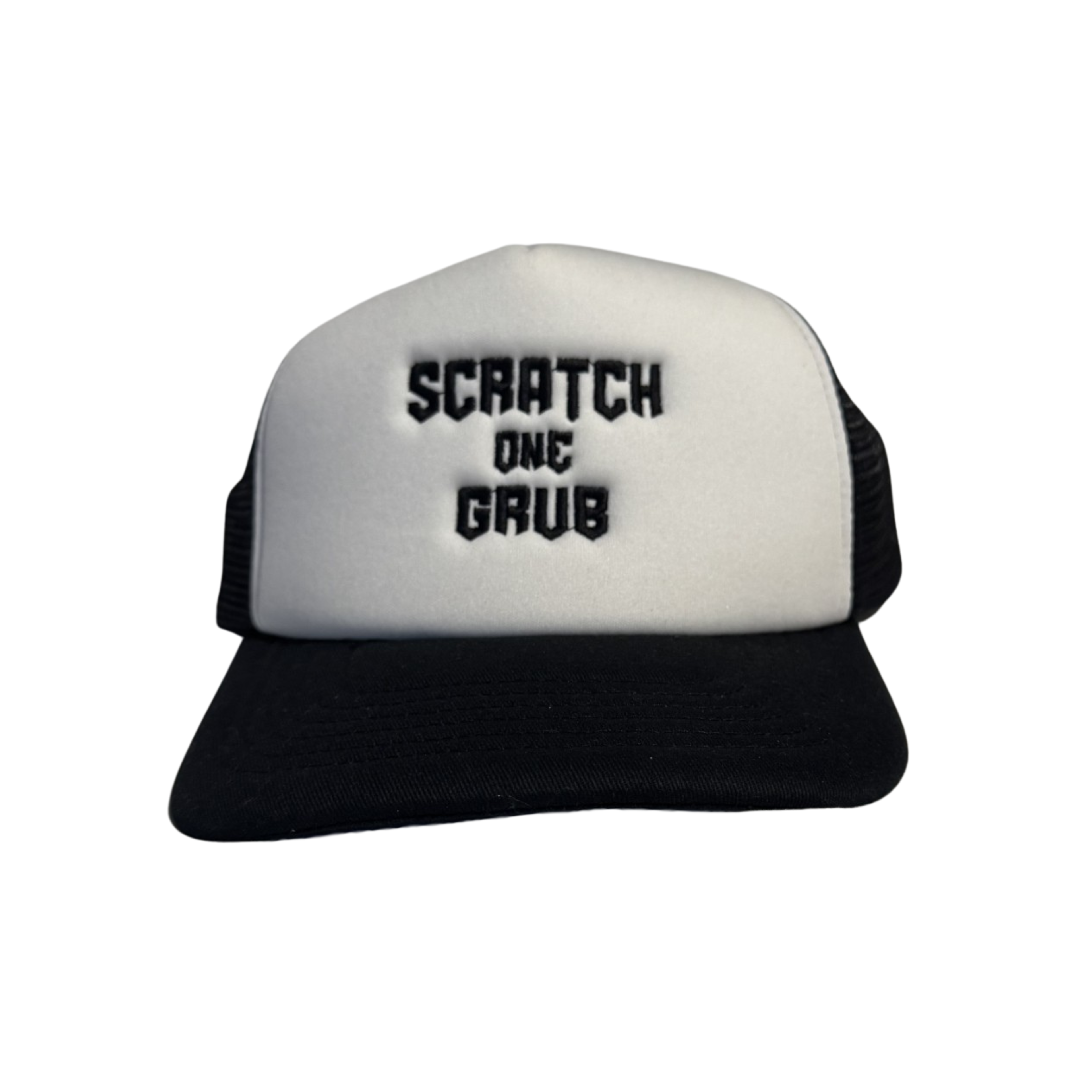Scratch One Grub - Trucker Cap White with Black