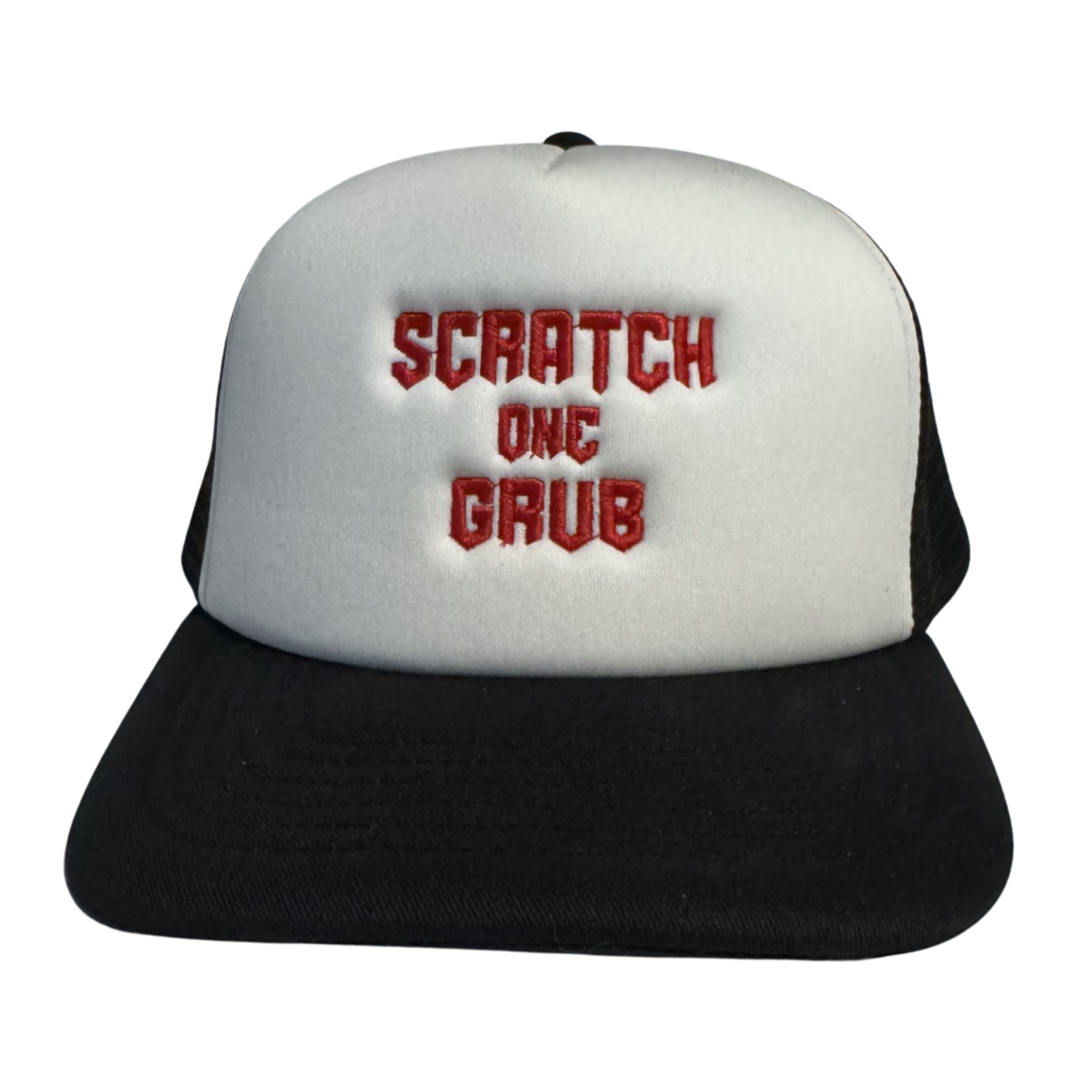 Scratch One Grub - Trucker Cap White with Red